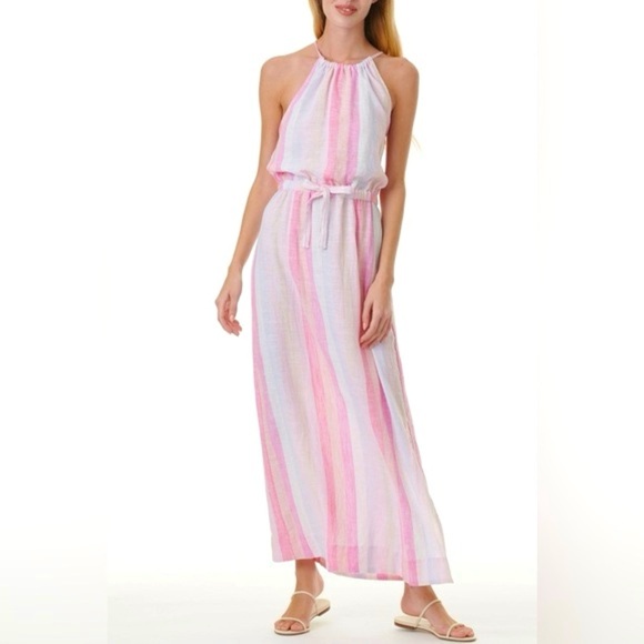 Splendid Striped Linen Halter Kai Maxi Dress Size XS - Picture 1 of 16